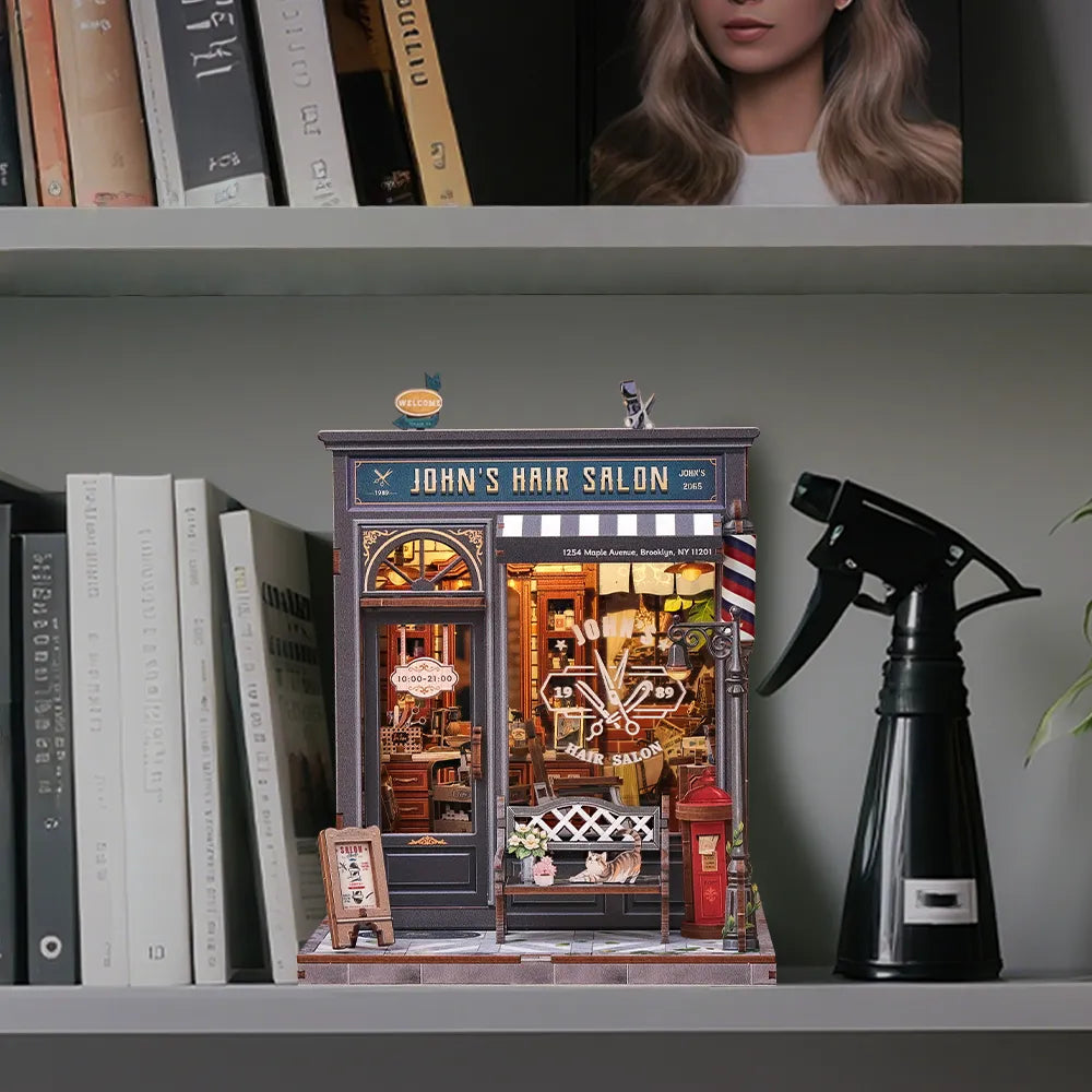 John's Hair Salon | Book Nook-bouwpakket