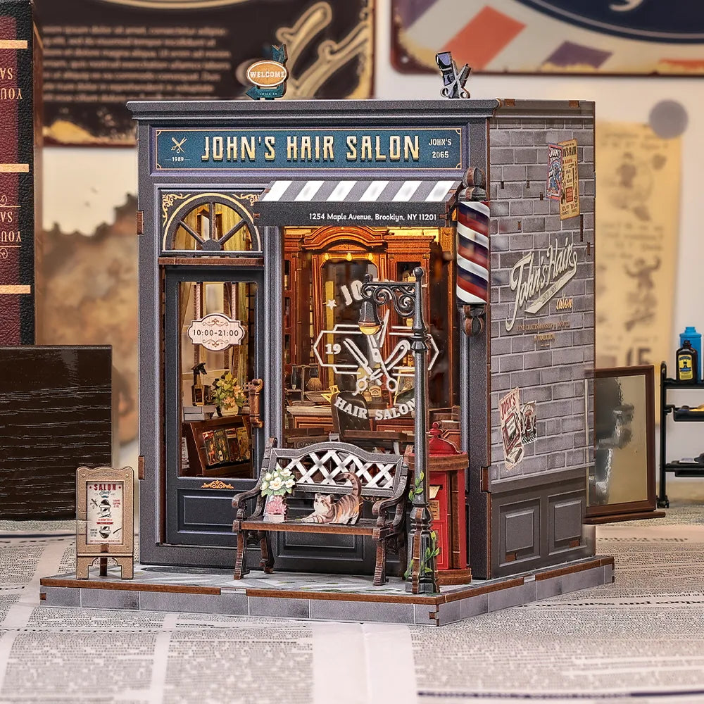 John's Hair Salon | Book Nook-bouwpakket