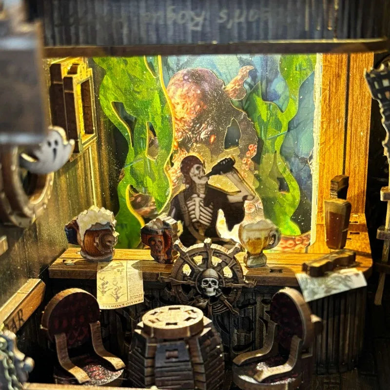 Kit Book Nook du navire fantôme du Nouveau Monde