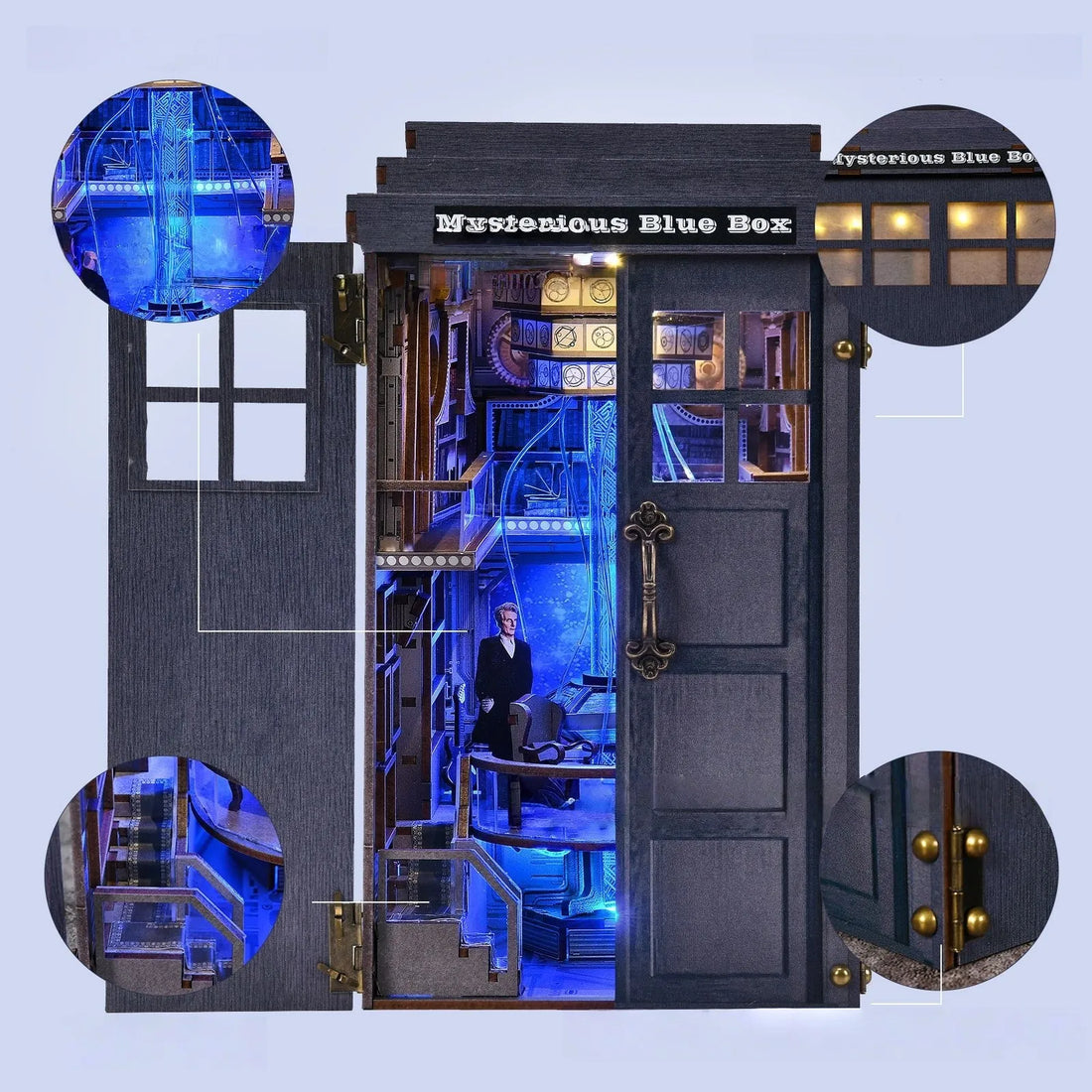 Mysterious Phone Booth book nook kit β detail view 5