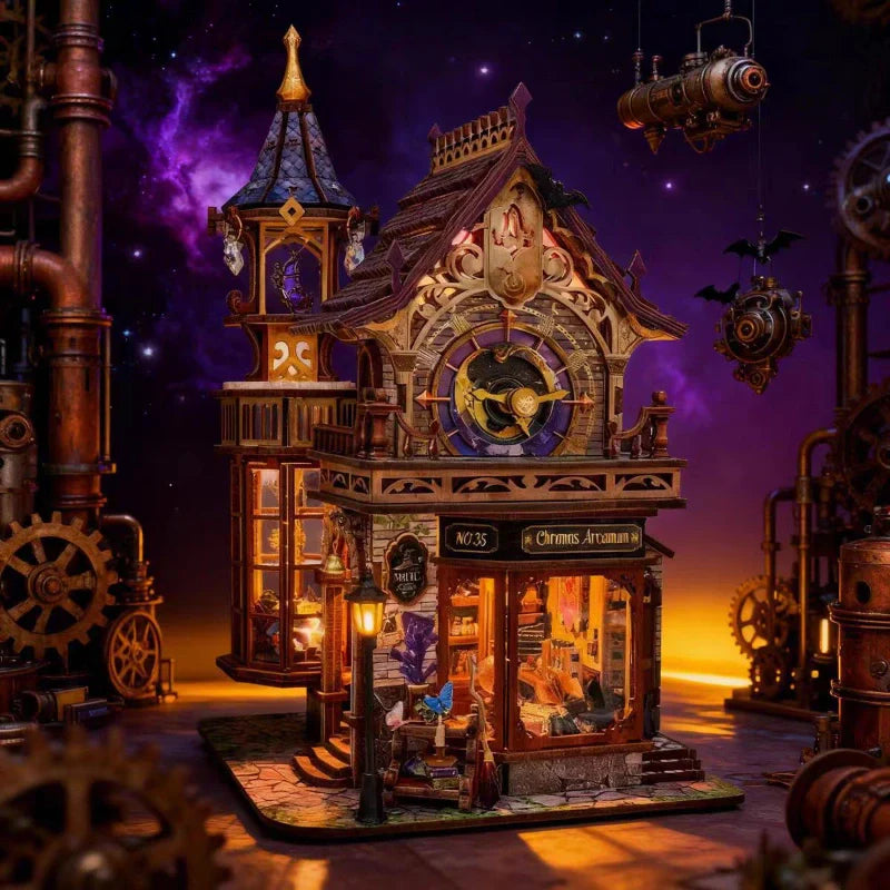 Miniature House Kit - Time Magic Club | 3D Wood Puzzle