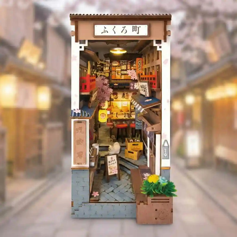 Sake bottles and noren