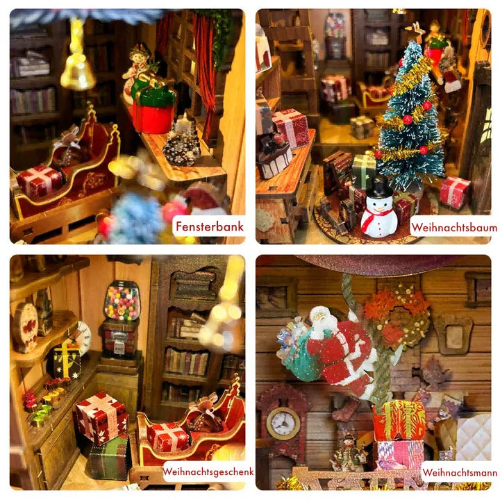 A Christmas cabin with a rotating surprise
