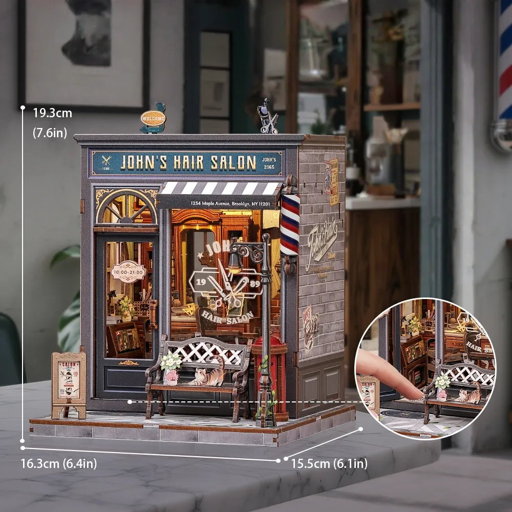 John's Hair Salon | Book Nook-bouwpakket