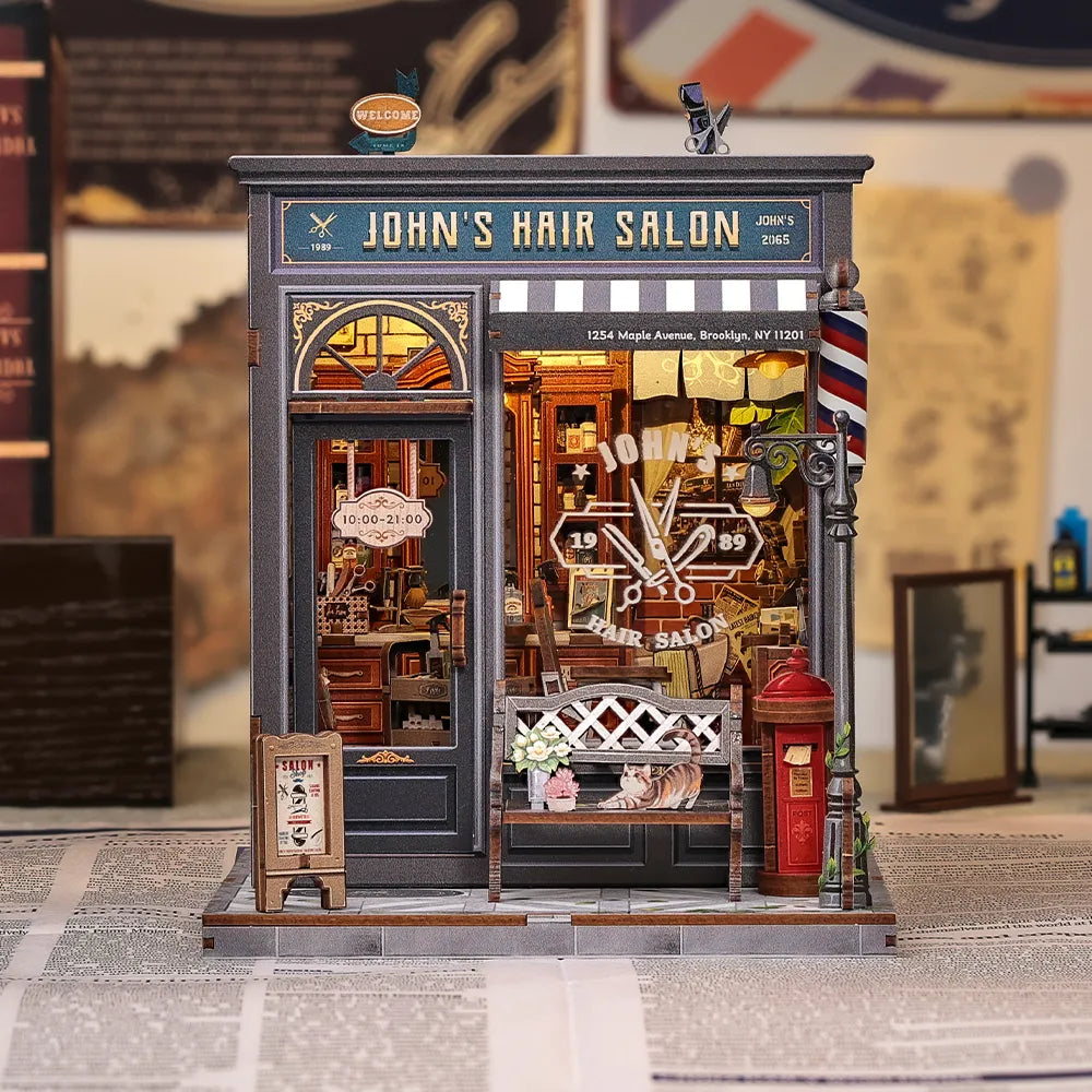 John's Hair Salon | Book Nook-bouwpakket