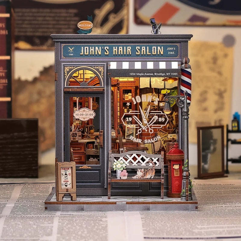 John's Hair Salon | Book Nook-bouwpakket
