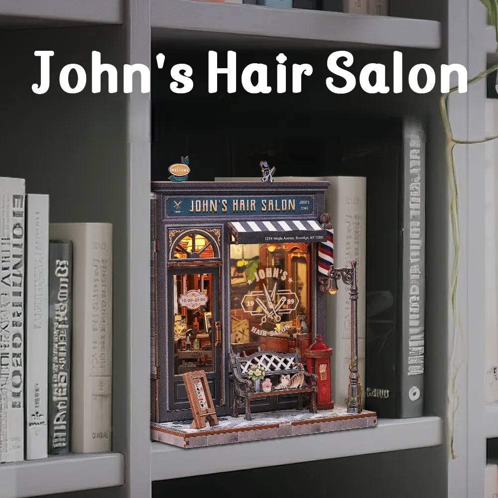 John's Hair Salon | Book Nook-bouwpakket