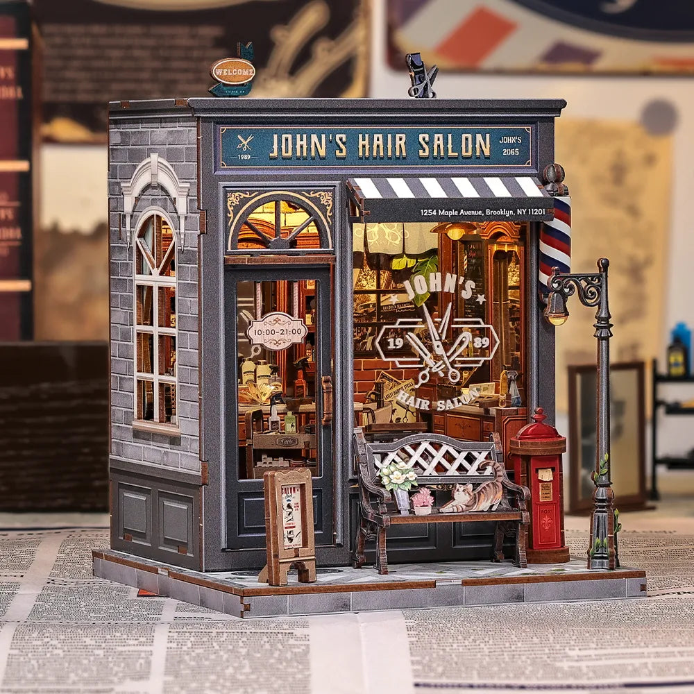 John's Hair Salon | Book Nook-bouwpakket