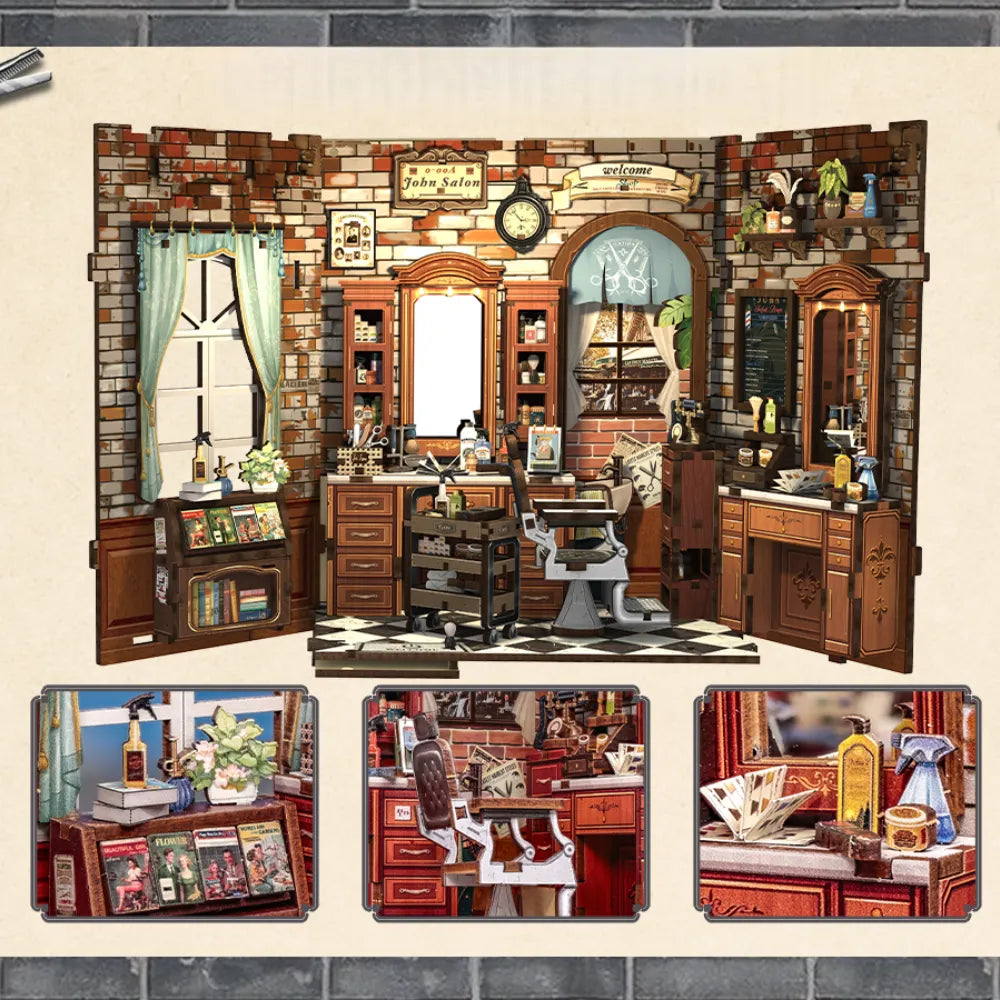 John's Hair Salon | Book Nook-bouwpakket