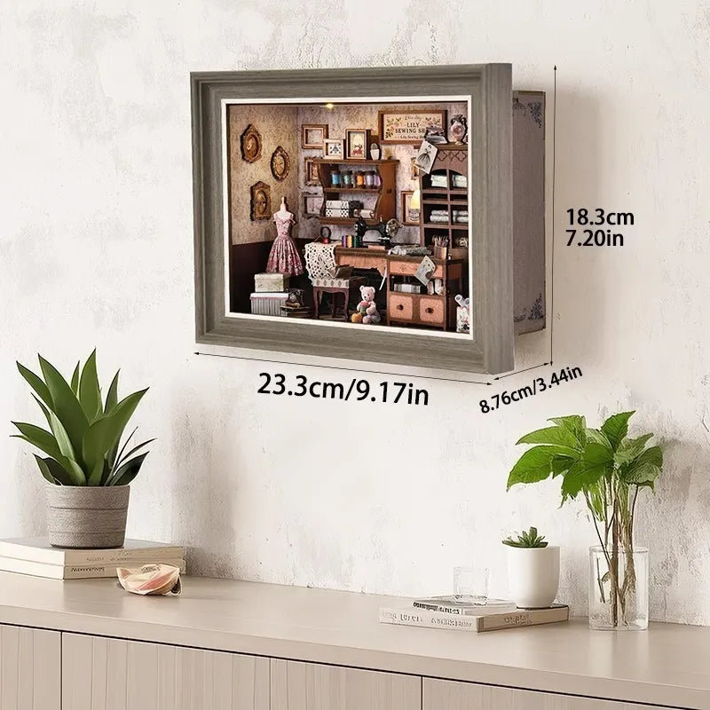 Lily's Sewing Shop | 3D-dioramabouwpakket in een lijst