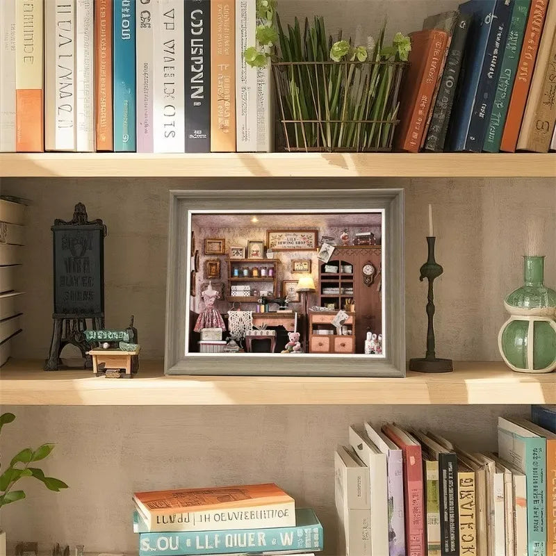 Lily's Sewing Shop | 3D-dioramabouwpakket in een lijst