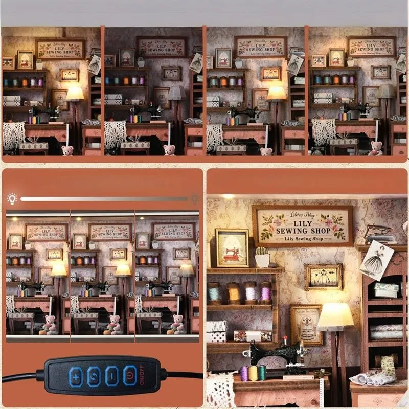 Lily's Sewing Shop | 3D-dioramabouwpakket in een lijst