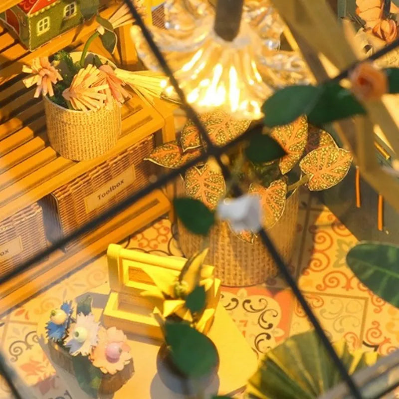 A greenhouse filled with little flowers