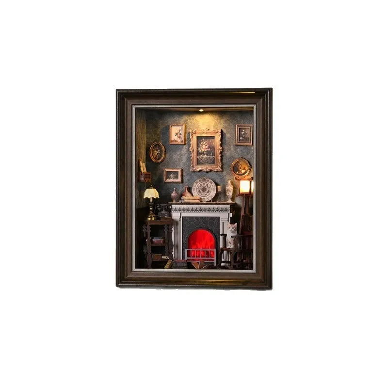 DIY 3D Picture Frame Kit - Fireplace House | Miniature Diorama