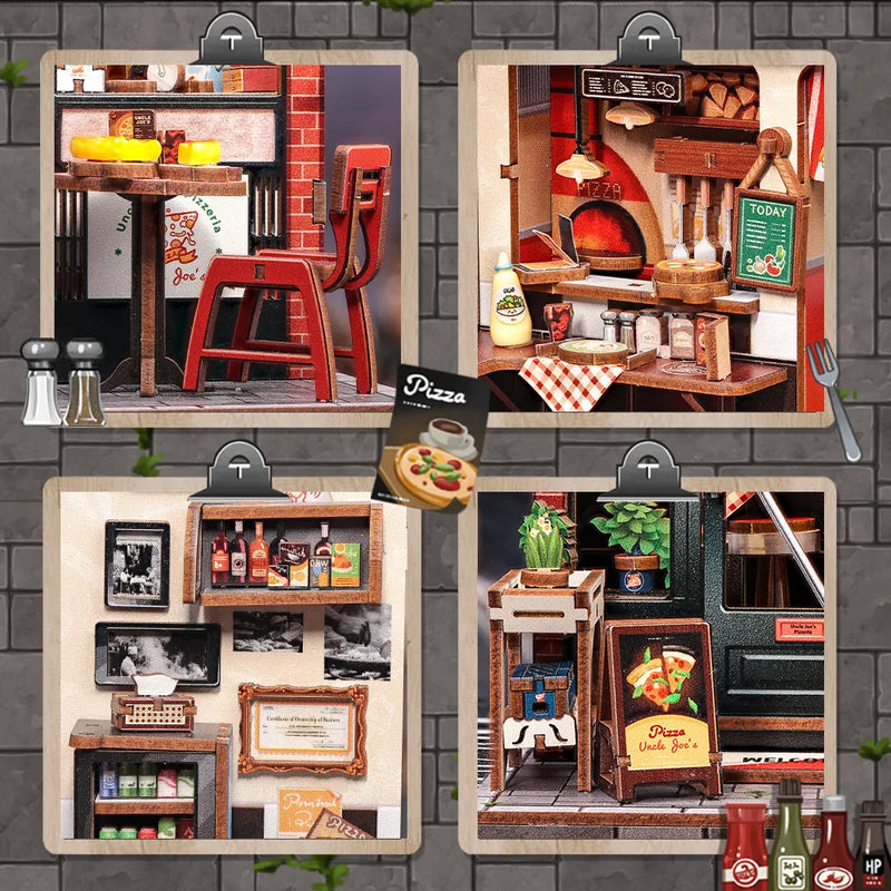 Kit de maison miniature Pizzeria de l’oncle Joe