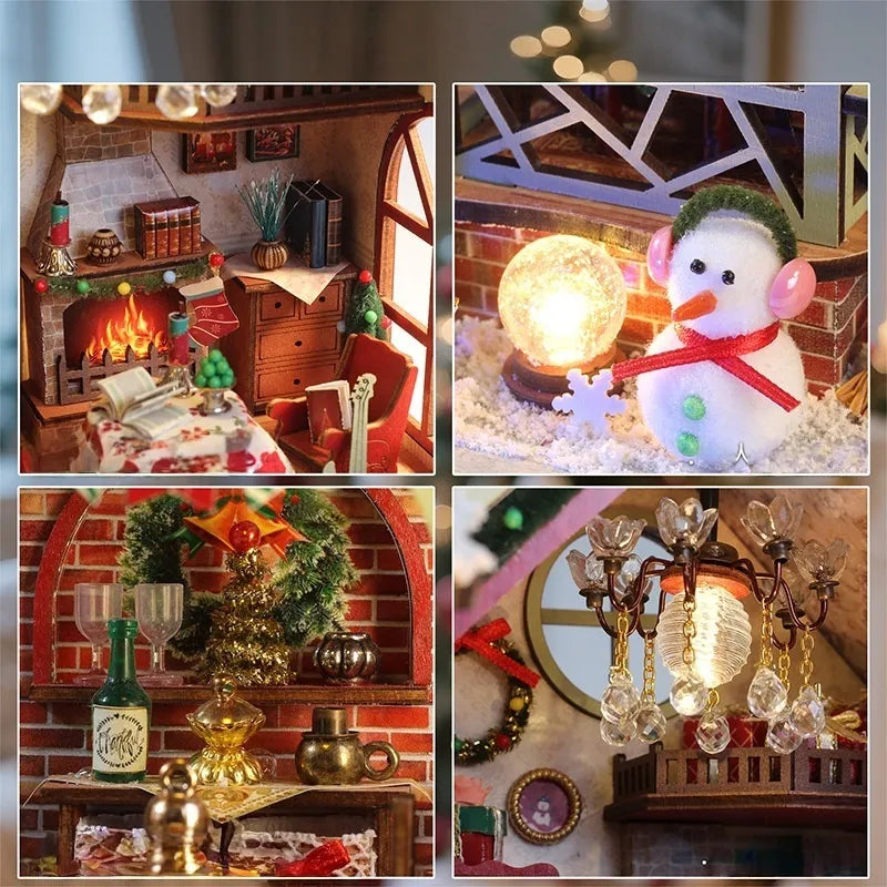Miniature House Kit - Warm Christmas Lodge