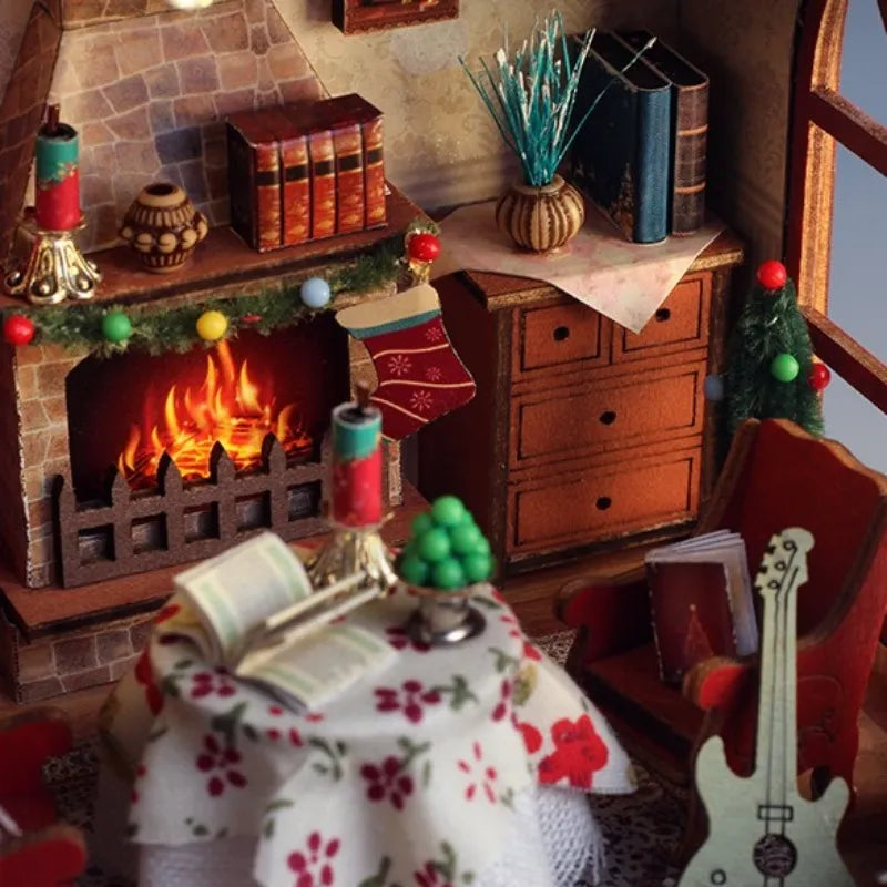 Miniature House Kit - Warm Christmas Lodge