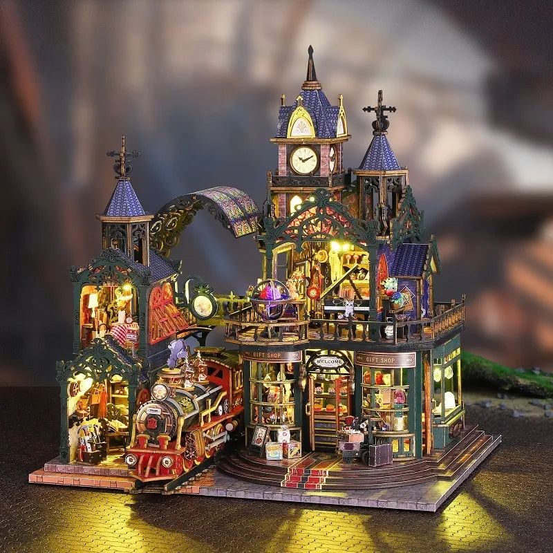 Miniature House Kit - Rail Track Secluded City