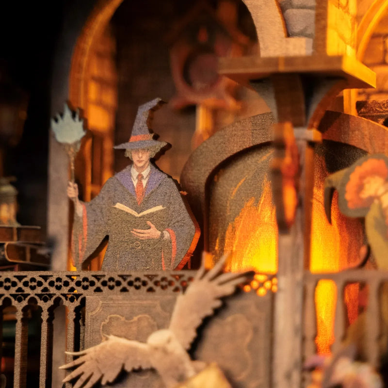 Kit diorama Magic Library avec cadre rond 3D