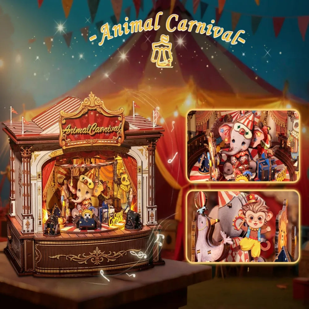 DIY Wooden Music Box - Animal Carnival